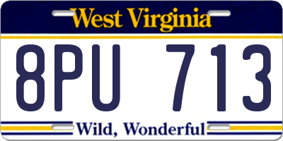 WV license plate 8PU713