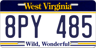 WV license plate 8PY485