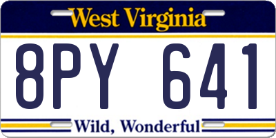 WV license plate 8PY641