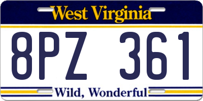 WV license plate 8PZ361