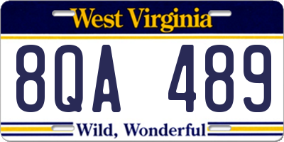 WV license plate 8QA489
