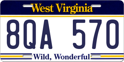 WV license plate 8QA570