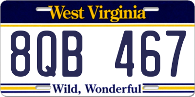 WV license plate 8QB467