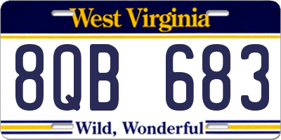 WV license plate 8QB683
