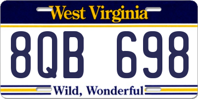 WV license plate 8QB698