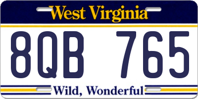 WV license plate 8QB765
