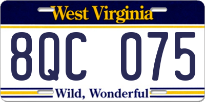 WV license plate 8QC075