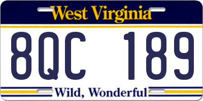 WV license plate 8QC189