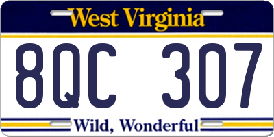 WV license plate 8QC307