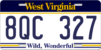 WV license plate 8QC327
