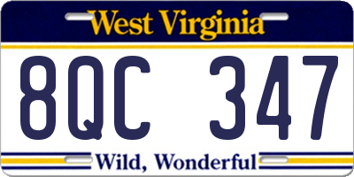 WV license plate 8QC347
