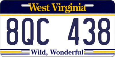 WV license plate 8QC438