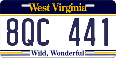 WV license plate 8QC441