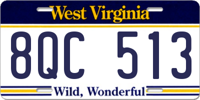 WV license plate 8QC513
