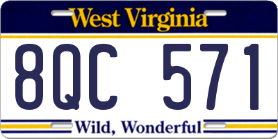 WV license plate 8QC571