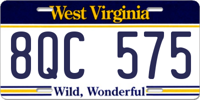 WV license plate 8QC575