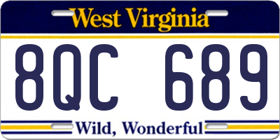 WV license plate 8QC689