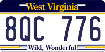 WV license plate 8QC776
