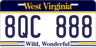 WV license plate 8QC888