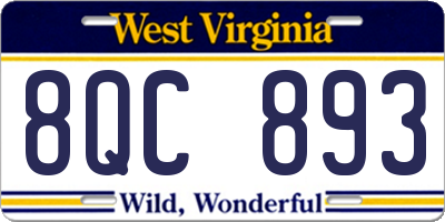 WV license plate 8QC893