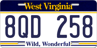 WV license plate 8QD258