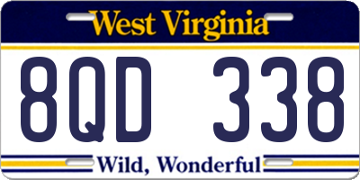 WV license plate 8QD338
