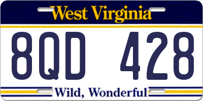 WV license plate 8QD428