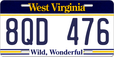 WV license plate 8QD476