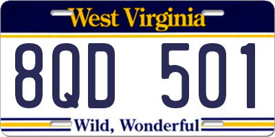 WV license plate 8QD501
