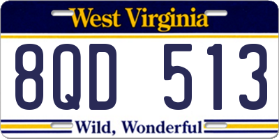 WV license plate 8QD513