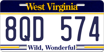 WV license plate 8QD574