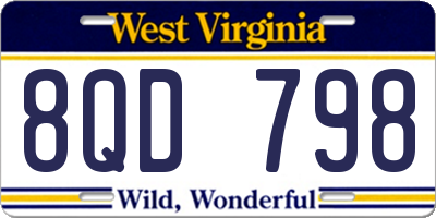 WV license plate 8QD798