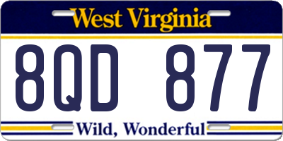WV license plate 8QD877