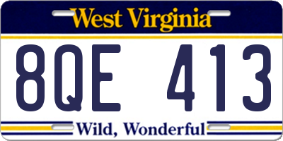 WV license plate 8QE413