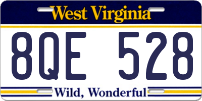 WV license plate 8QE528