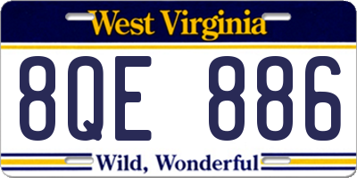 WV license plate 8QE886