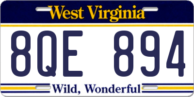 WV license plate 8QE894