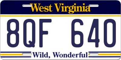 WV license plate 8QF640
