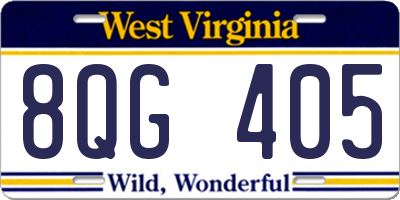 WV license plate 8QG405