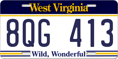 WV license plate 8QG413