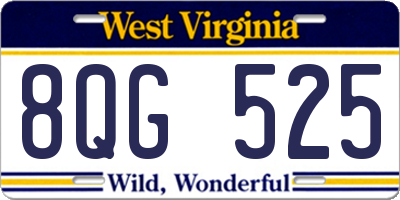 WV license plate 8QG525