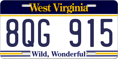 WV license plate 8QG915
