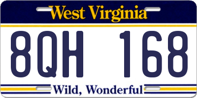 WV license plate 8QH168