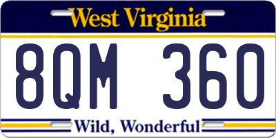 WV license plate 8QM360