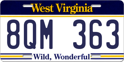 WV license plate 8QM363