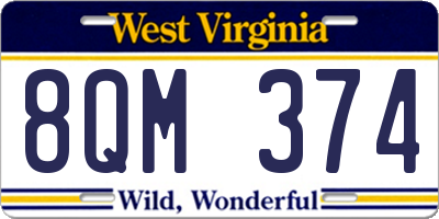 WV license plate 8QM374