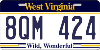 WV license plate 8QM424