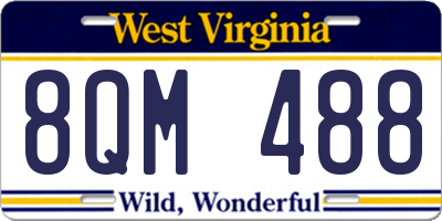 WV license plate 8QM488