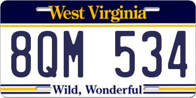 WV license plate 8QM534