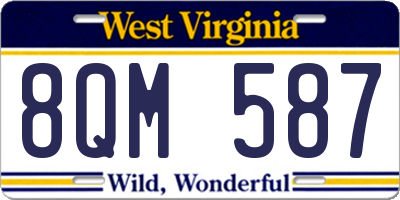 WV license plate 8QM587